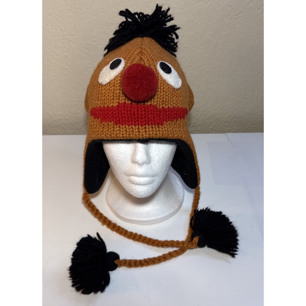 Delux Knitwit Ernie Sesame Street Handmade Knit Pilot Hat Adult Unisex Novelty